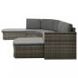 Preview: 4-tlg. Garten-Lounge-Set mit Auflagen Poly Rattan Grau