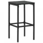 Preview: Barhocker mit Kissen 2 Stk. Schwarz Poly Rattan