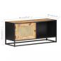 Preview: TV-Schrank 90x30x40 cm Raues Mangoholz und Wiener Geflecht