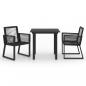 Preview: 3-tlg. Garten-Essgruppe PVC Rattan Schwarz