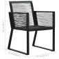 Preview: 3-tlg. Garten-Essgruppe PVC Rattan Schwarz