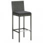 Preview: Garten-Barhocker mit Kissen 4 Stk. Grau Poly Rattan