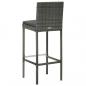 Preview: Garten-Barhocker mit Kissen 4 Stk. Grau Poly Rattan