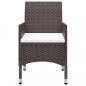 Preview: 3-tlg. Garten-Essgruppe Braun Poly Rattan und Glas