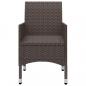 Preview: 3-tlg. Garten-Essgruppe Braun Poly Rattan und Glas