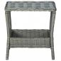 Preview: Gartentisch Hellgrau 45x45x46,5 cm Poly Rattan