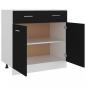 Preview: Schubunterschrank Schwarz 80x46x81,5 cm Holzwerkstoff