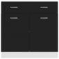 Preview: Schubunterschrank Schwarz 80x46x81,5 cm Holzwerkstoff