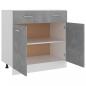 Preview: Schubunterschrank Betongrau 80x46x81,5 cm Holzwerkstoff