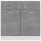 Preview: Schubunterschrank Betongrau 80x46x81,5 cm Holzwerkstoff