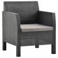 Preview: 2-tlg. Garten-Lounge-Set mit Auflage PP Rattan Anthrazit