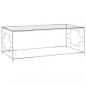 Preview: ARDEBO.de - Couchtisch Silbern 120x60x45 cm Edelstahl und Glas