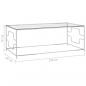 Preview: Couchtisch Silbern 120x60x45 cm Edelstahl und Glas