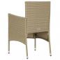 Preview: 3-tlg. Garten-Essgruppe Beige Poly Rattan und Glas