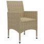 Preview: 3-tlg. Garten-Essgruppe Beige Poly Rattan und Glas