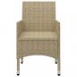 Preview: 3-tlg. Garten-Essgruppe Beige Poly Rattan und Glas