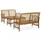 Preview: ARDEBO.de - 3-tlg. Garten-Lounge-Set Massivholz Akazie