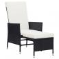 Preview: 3-tlg. Garten-Lounge-Set mit Kissen Poly-Rattan Schwarz