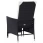 Preview: 3-tlg. Garten-Lounge-Set mit Kissen Poly-Rattan Schwarz