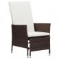 Preview: 3-tlg. Garten-Lounge-Set mit Auflagen Poly Rattan Braun