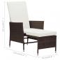 Preview: 3-tlg. Garten-Lounge-Set mit Auflagen Poly Rattan Braun