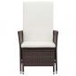 Preview: 3-tlg. Garten-Lounge-Set mit Auflagen Poly Rattan Braun