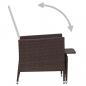 Preview: 3-tlg. Garten-Lounge-Set mit Auflagen Poly Rattan Braun