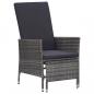 Preview: 3-tlg. Garten-Lounge-Set mit Kissen Poly Rattan Grau