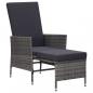 Preview: 3-tlg. Garten-Lounge-Set mit Kissen Poly Rattan Grau