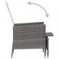 Preview: 3-tlg. Garten-Lounge-Set mit Kissen Poly Rattan Grau