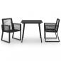 Preview: 3-tlg. Garten-Essgruppe PVC Rattan Schwarz