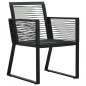 Preview: 3-tlg. Garten-Essgruppe PVC Rattan Schwarz