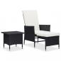 Preview: ARDEBO.de - 2-tlg. Garten-Lounge-Set mit Kissen Poly Rattan Schwarz