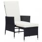 Preview: 2-tlg. Garten-Lounge-Set mit Kissen Poly Rattan Schwarz