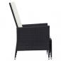 Preview: 2-tlg. Garten-Lounge-Set mit Kissen Poly Rattan Schwarz