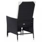 Preview: 2-tlg. Garten-Lounge-Set mit Kissen Poly Rattan Schwarz