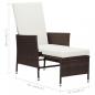 Preview: 2-tlg. Garten-Lounge-Set mit Kissen Poly Rattan Braun