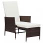 Preview: 2-tlg. Garten-Lounge-Set mit Kissen Poly Rattan Braun