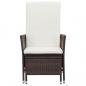 Preview: 2-tlg. Garten-Lounge-Set mit Kissen Poly Rattan Braun