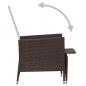 Preview: 2-tlg. Garten-Lounge-Set mit Kissen Poly Rattan Braun