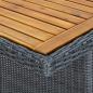 Preview: Gartentisch Dunkelgrau Poly Rattan und Akazie Massivholz