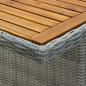 Preview: Gartentisch Hellgrau Poly Rattan und Akazie Massivholz