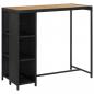 Preview: ARDEBO.de - Bartisch mit Regal Schwarz 120x60x110 cm Poly Rattan