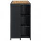 Preview: Bartisch mit Regal Schwarz 120x60x110 cm Poly Rattan