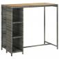 Preview: ARDEBO.de - Bartisch mit Regal Grau 120x60x110 cm Poly Rattan