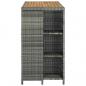 Preview: Bartisch mit Regal Grau 120x60x110 cm Poly Rattan