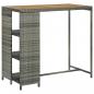 Preview: Bartisch mit Regal Grau 120x60x110 cm Poly Rattan