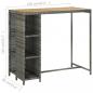 Preview: Bartisch mit Regal Grau 120x60x110 cm Poly Rattan