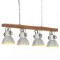 Preview: ARDEBO.de - Deckenlampe Industriestil Silbern E27 Mangoholz