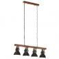 Preview: Deckenlampe Industriestil Schwarz E27 Mangoholz